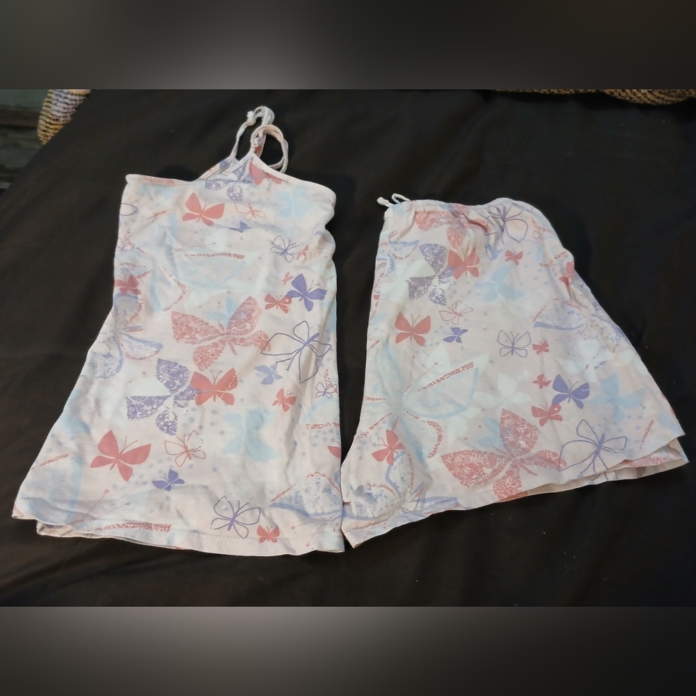 Pre-loved Butterfly Print Tank Top and Shorts PJ Set.